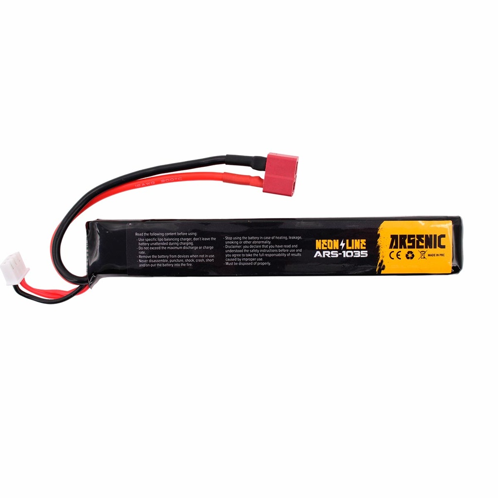BATERIA ARSENIC LIPO 7.4V 1300MAH 25C/50C 1STICK T-DEAN NEGRA - Imagen 2